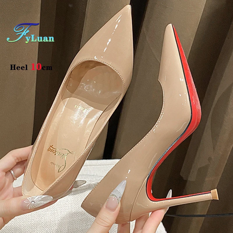 New Naked Color Women Pumps 6 8 10cm  Pointed Toe Thin High Heel Shoes Spring and Autumn Blip-on office & Career Casual Stiletto