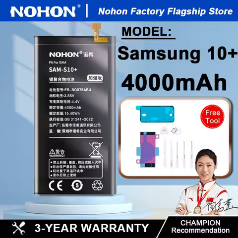 NOHON Phone Battery For Samsung S20 S21 S20+ S10 S10+ S9 Plus Note S10e S9+ S8 S8+ S7 Edge S5 S6 Edge Battery Replaces With Tool