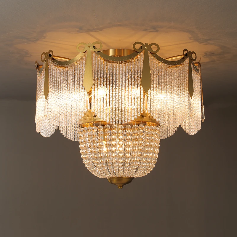 

French Chandelier Light Luxury Crystal Living Room Modern Minimalist Designer Hotel Bedroom Restaurant New Design Chandelier