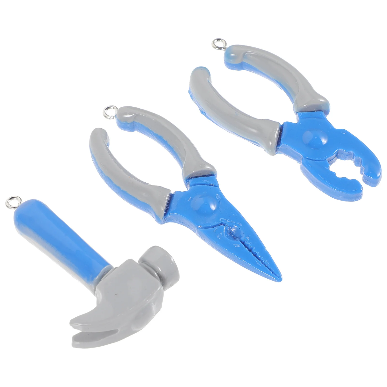 1세트 참신한 도구 열쇠고리 장식품 작은 망치 가위 플라이어 레진 DIY 보석 제작 작은 펜던트 장식품