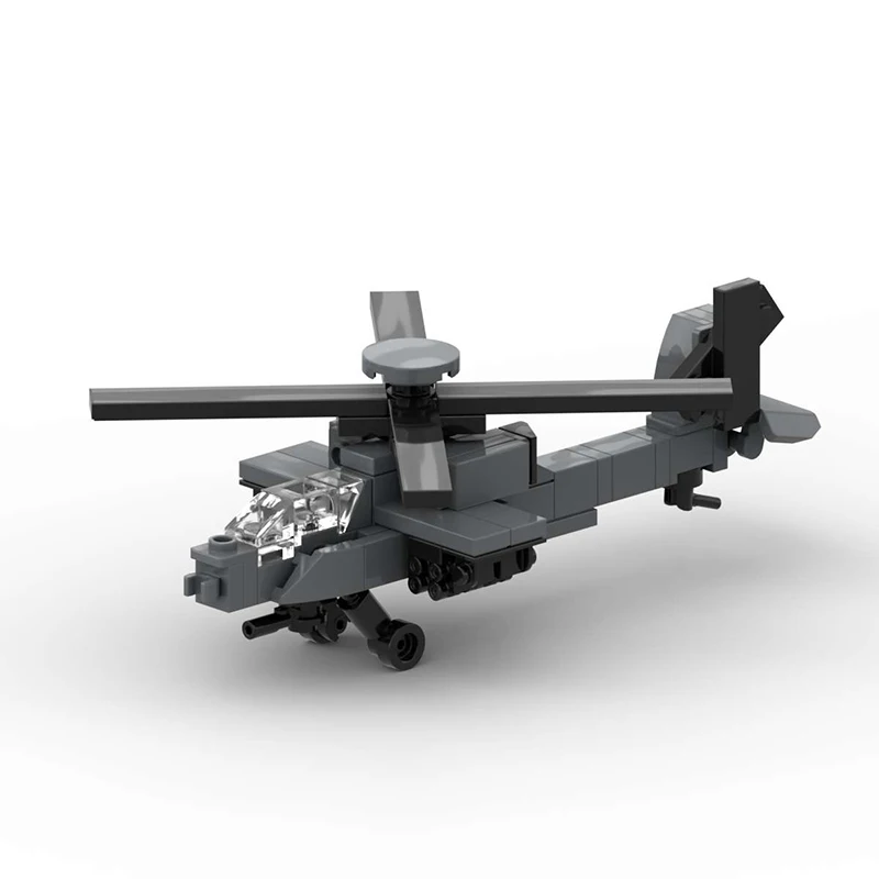 MOC Kreatives Militär-Flugzeug Apache Longbow Baustein-Modell DIY Lehrreiches Montage-Spielzeug für Kinder Geburtstagsgeschenk Dekoration – Detail 7