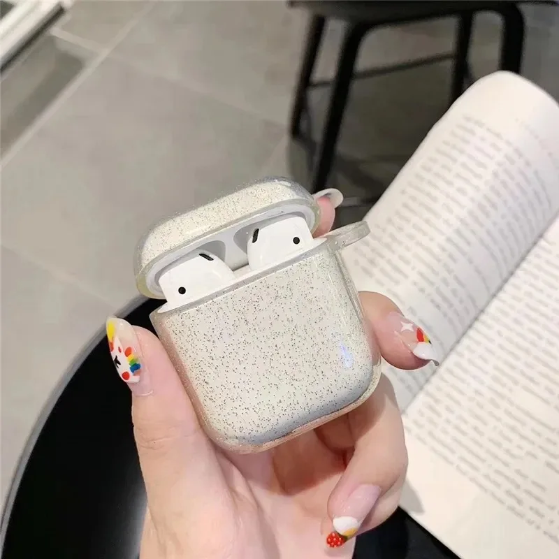 Luxury Bling Glitter Clear Earphones Case For Airpods Pro 1 2 Soft Silicone Headphone Cover For Air For Pods 3 2 1 Charging Box