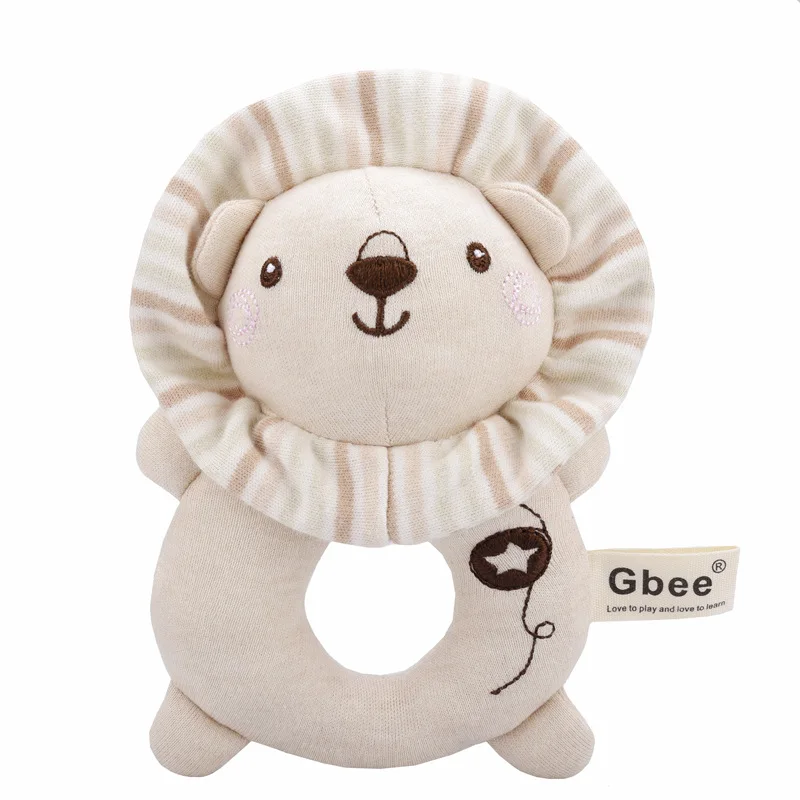 Organic cotton baby hand crank, newborn soothing doll, 0-1 year old baby toy hand bell