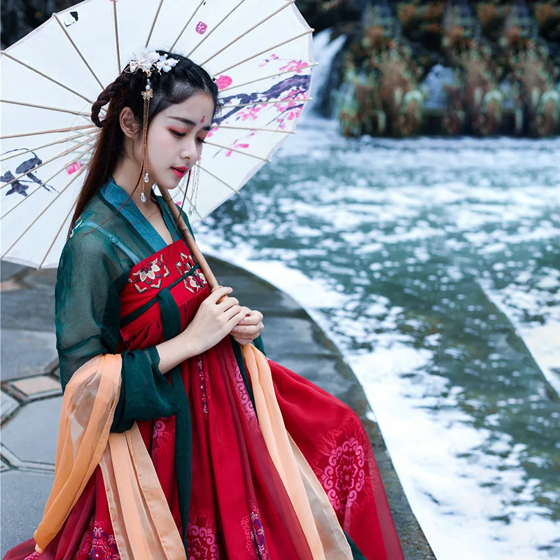 

NT224 Hanfu Fairy Elegant Wind Daily Students Super Fairy Gufeng Chest-skirt Improved Ancient Costume Spring