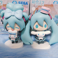 Anime Hatsune Miku Figure Cinnamoroll Figures Miku Kawaii Action Figurine Q-version Doll Model Pvc Desktop Decoration Toys Gifts