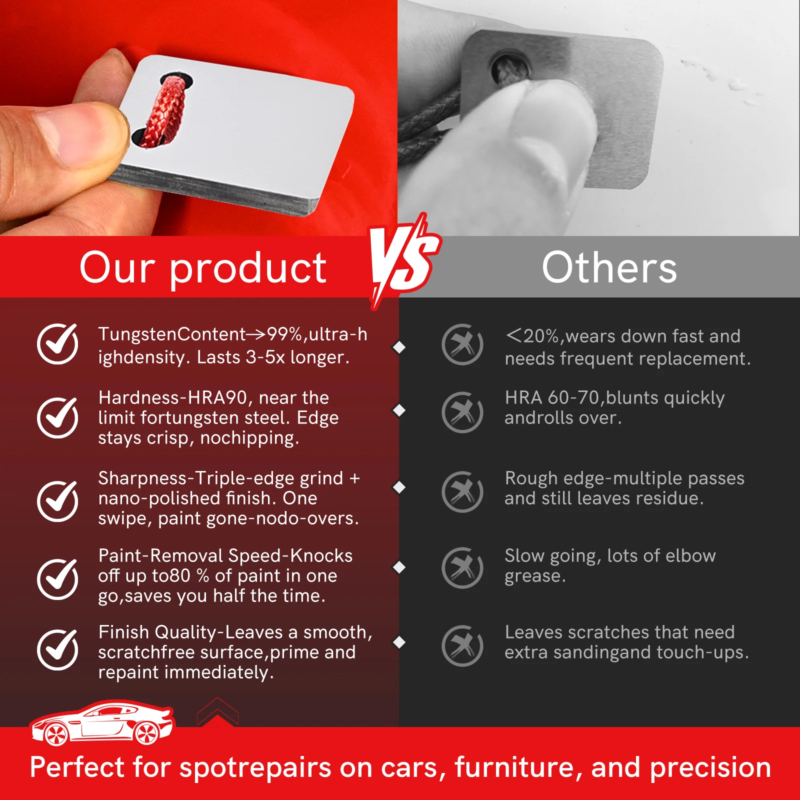 السيارات مكشطة Denibbing شفرة سيارة تلميع نقطة إصلاح سوبر الصلب سطح إزالة ترهل البقع رذاذ الطلاء أداة