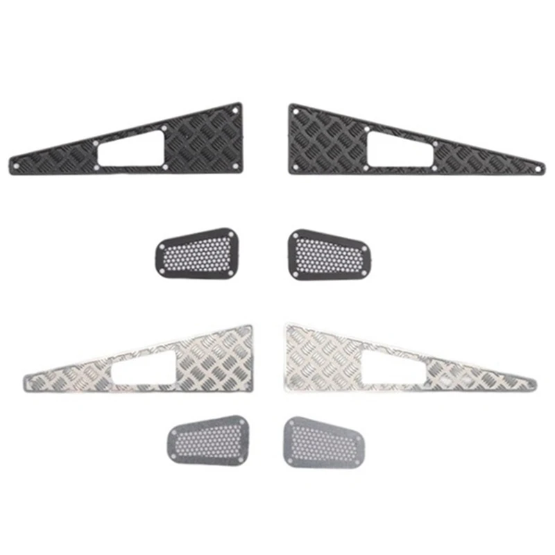 Metal Steel Hood Skid Plate Decorative Sheet Intake Grille For Traxxas TRX4M Defender 1/18 RC Car Upgrade Parts Kit ,Black