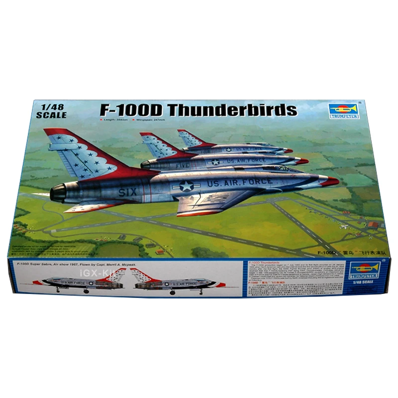 

Trumpeter 02822 1/48 USAF F100D F-100D Thunderbirds Air Show Plane Airplane Aircraft Toy Plastic Assembly Model Kit