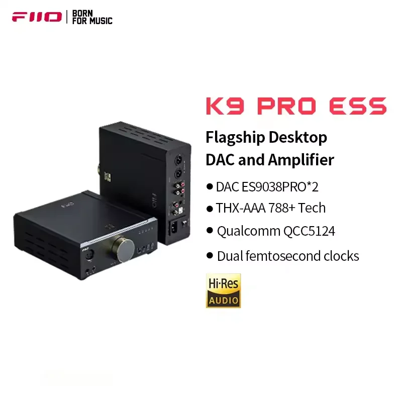 

Настольный усилитель для наушников FiiO K9 ProESS с Bluetooth, USB DAC, декодером DSD и чипом ES9038PRO*2