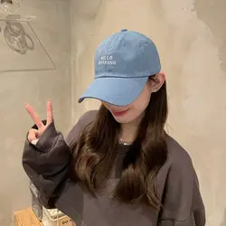 Adjustable Baseball Cap Comfortable Letters Embroidered Duck Tongue Hip Hop Hat Face Smaller Sun Hat Teenagers