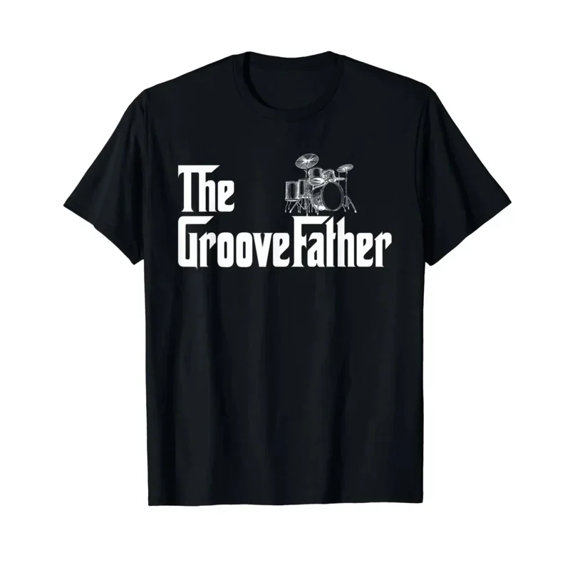 2024 new MEN WOMEN UNISEX T Shirts Size S-5XL 100% Cotton The GrooveFather Drummer Drummer Dad Funny The Groove Father harajuku