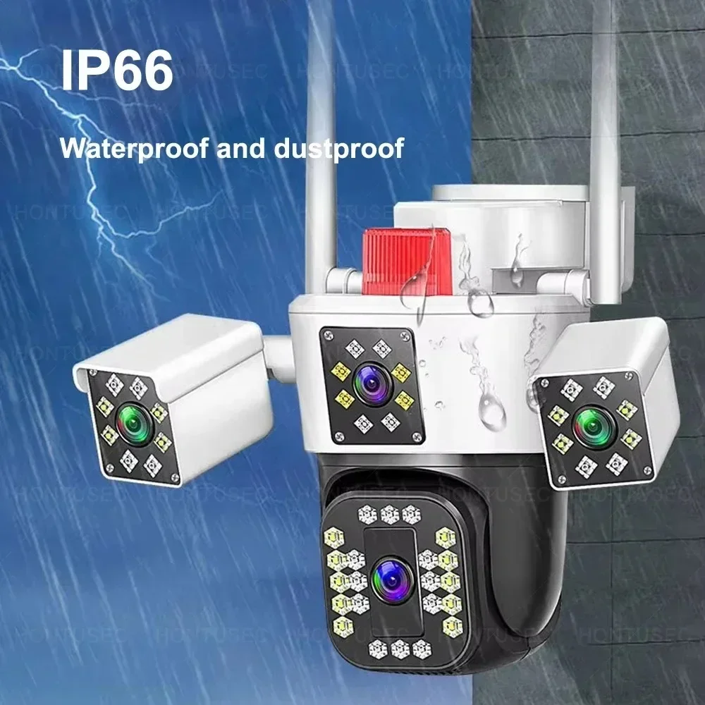 DIDSeth 12MP 4 Lens Camera 8K Outdoor PTZ Auto Tracking Color Night Vision 2 Way Audio Security Camera with O-Cam App IP66