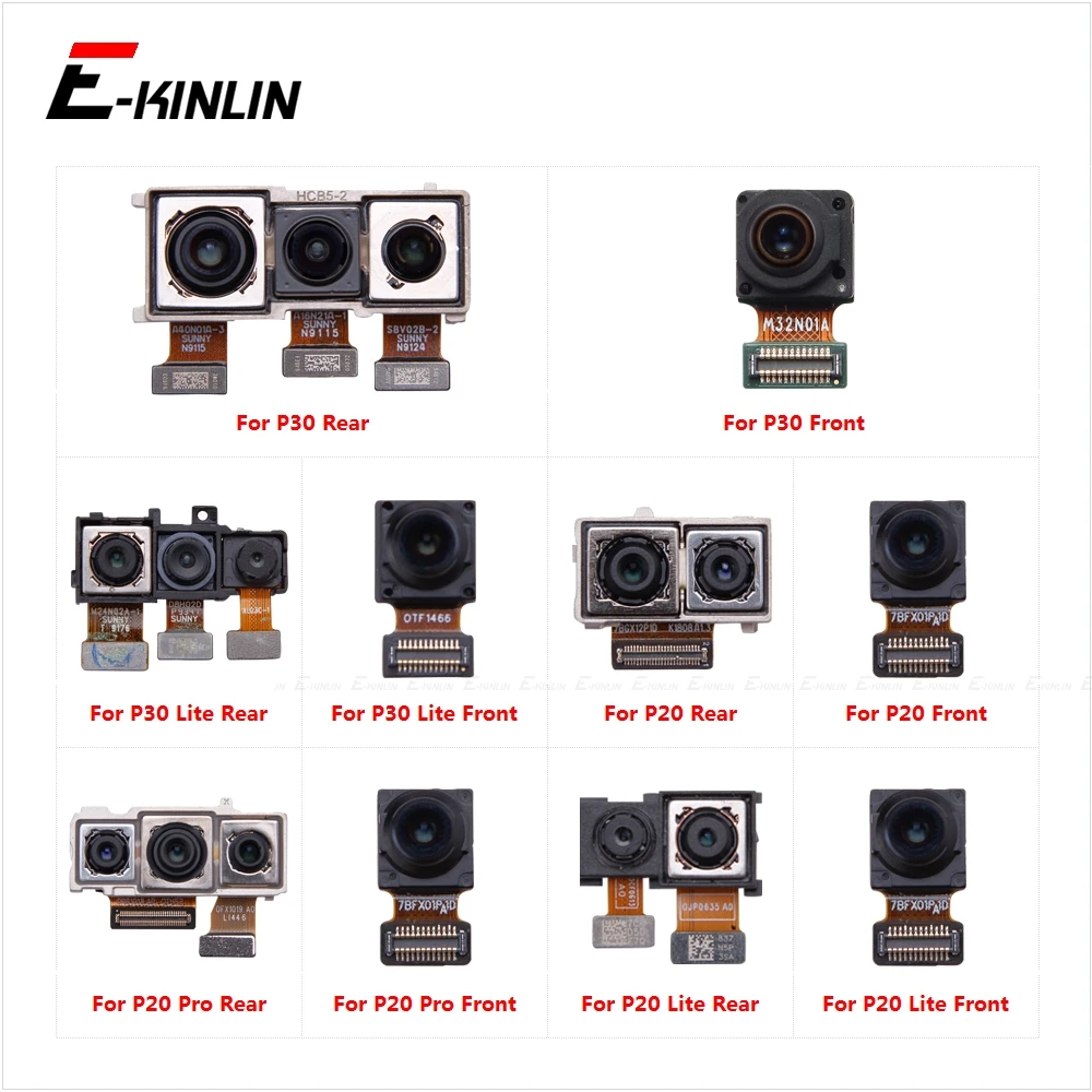 كاميرا سيلفي خلفية وخلفية أمامية لهواوي P30 P20 Pro Lite وحدة صغيرة كبيرة وشريط فليكس أجزاء إصلاح الكابلات
