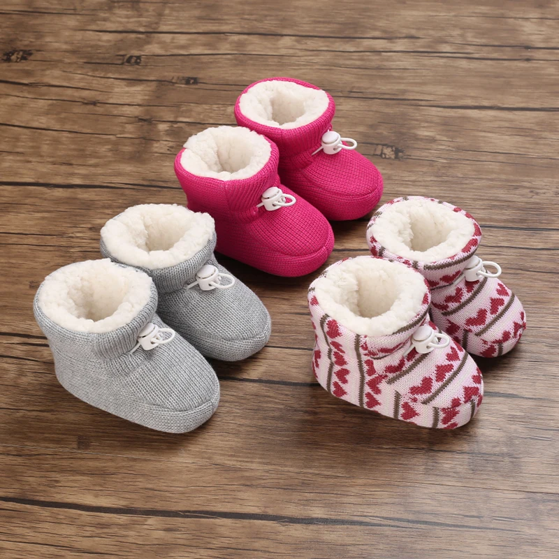 

0-1 Year Winter Snow Boots with Plush Faux Fur Collar - Slip-On Ankle-High Soft Sole Warm Shoes for First Walkers, Beige Casual