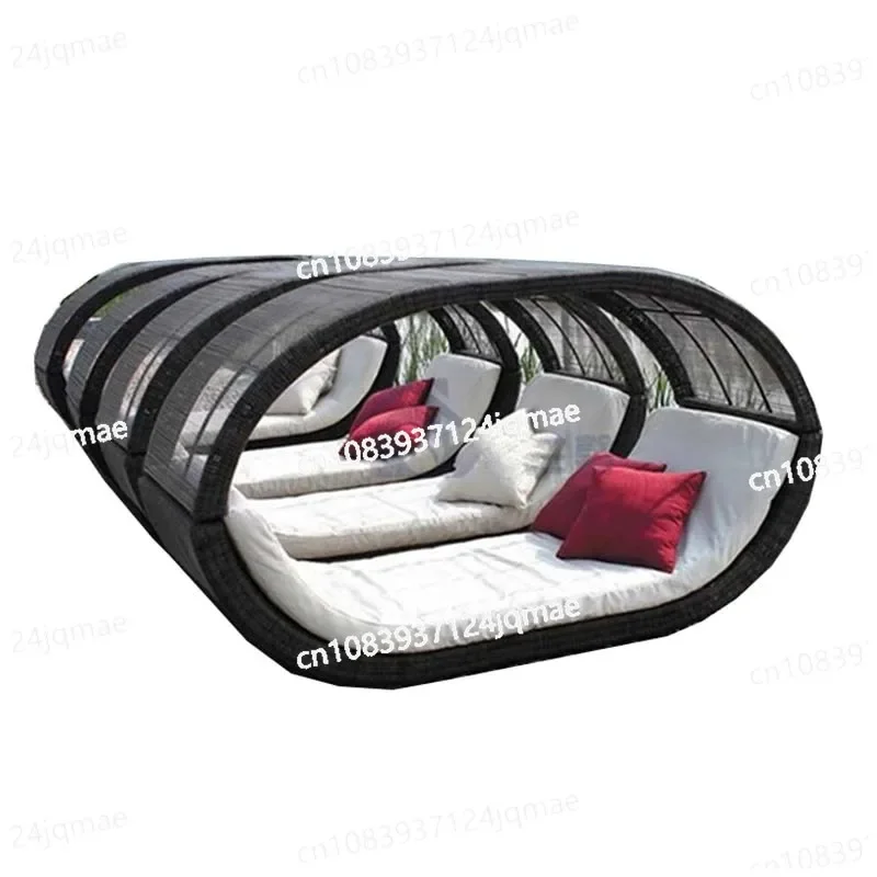 

Yijiayuan Outdoor Bed Courtyard Round Bed, Open-air Balcony Swimming Pool Lazy Outdoor Sofa Bed, Beach Lounger