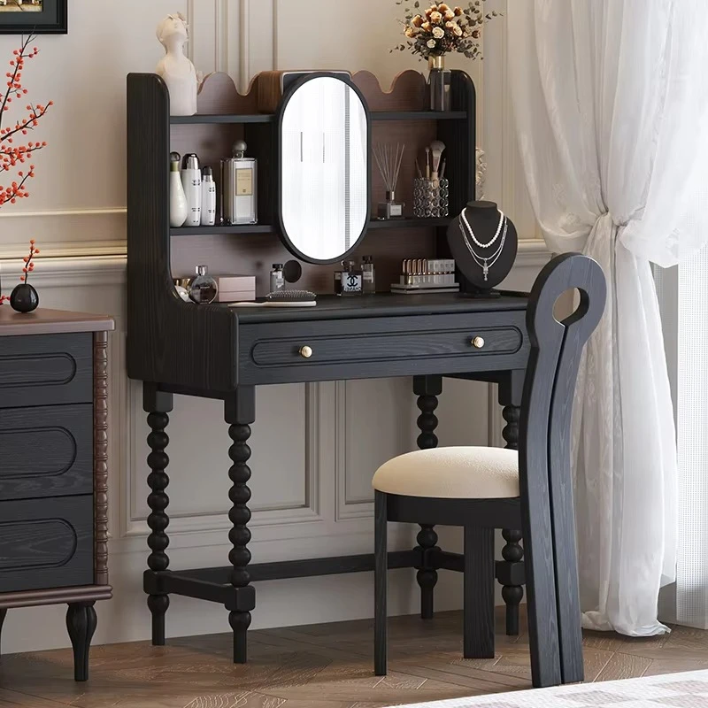 

Modern popular design Ins large luxury dressing table with mirror and drawers, professional dressing table