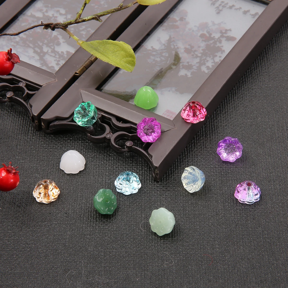 

10pcs Multi Color Small Lotus Seedpod Shape Glass Beads Loose Spacer Beads For Jewelry Making DIY Bracelet Keychain Accessories
