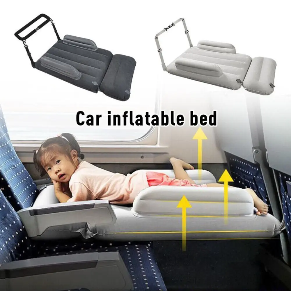 Cama de pedales conveniente para niños, colchón inflable de viaje, extensor de asiento, Color sólido, cama de aire para bebé, hamaca de avión de larga distancia