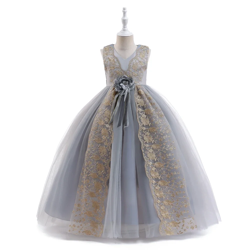 Girls Wedding Dress 7 Colors 120cm-170cm Birthday Party Dresses Children Princess Long Skirt Ball Gown Vestidos