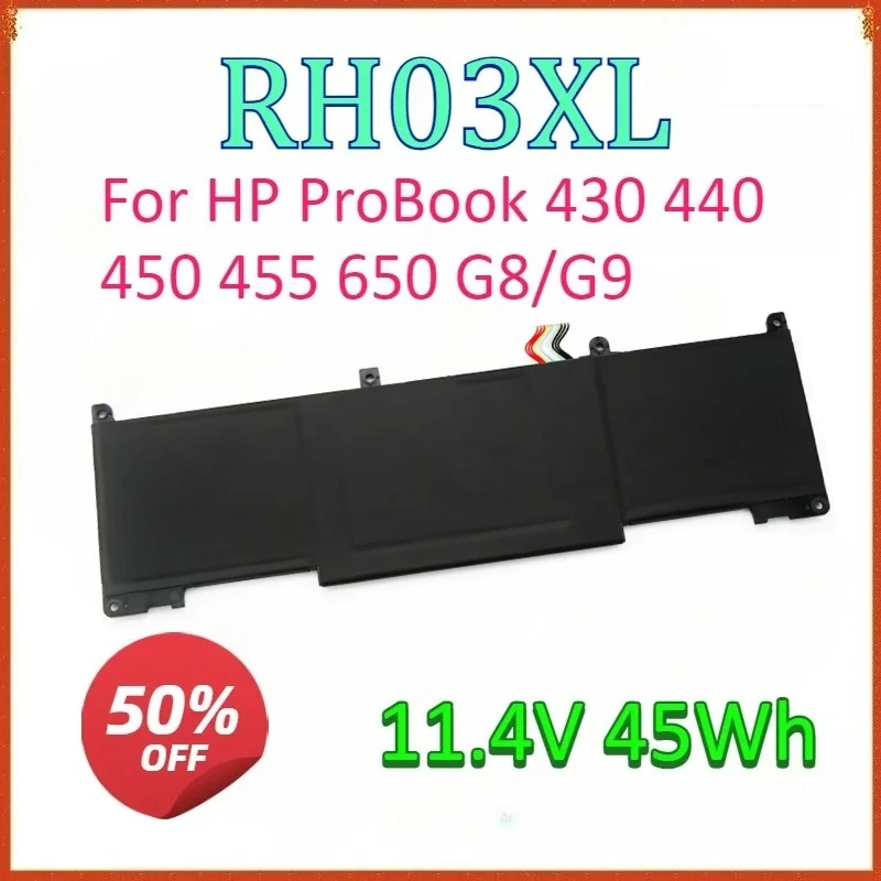 

New For RH03XL 11.4V 45Wh High Quality Replaceable Battery New Laptop Battery RH03XL for HP ProBook 430 440 450 455 650 G8/G9