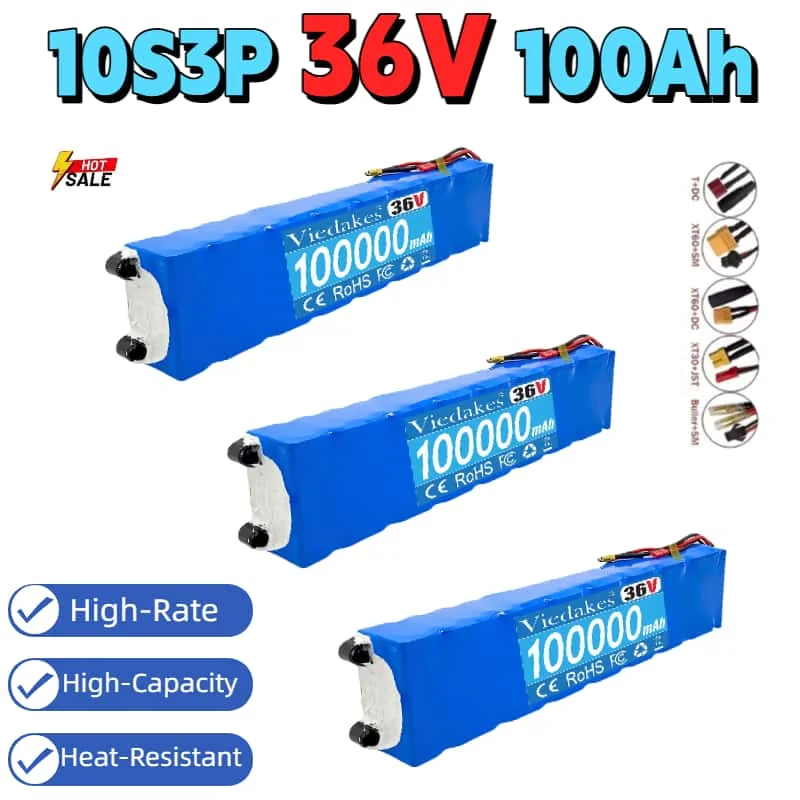 

10S3P 36V 100000mAh 18650 lithium battery 36V lithium battery pack suitable for Xiaomi M365 electric scooter battery+42V charger