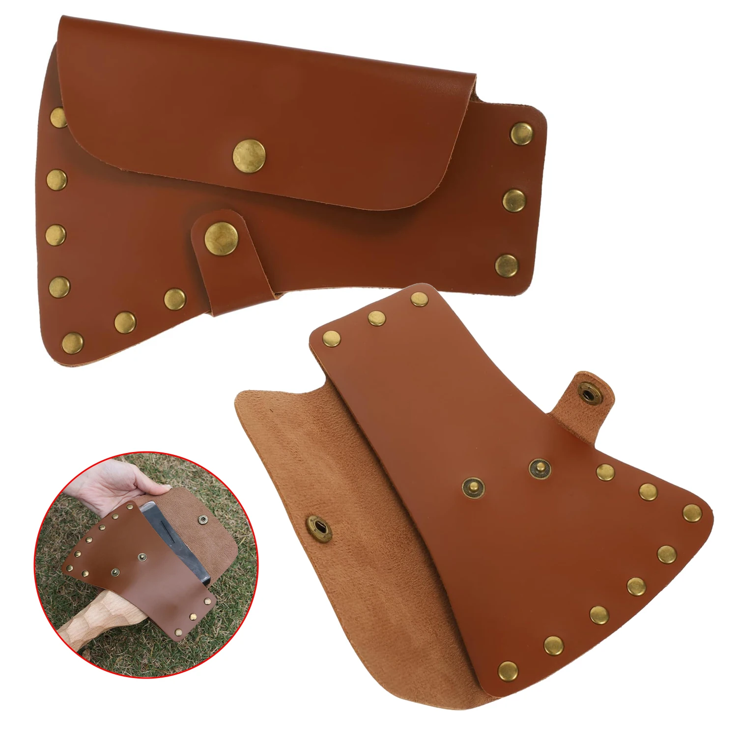 

﻿ Axe Cover Pu Leather Protective Sleeve for Axe Blade Safe Storage Transport for Camping Hiking BBQ Outdoor Adventures