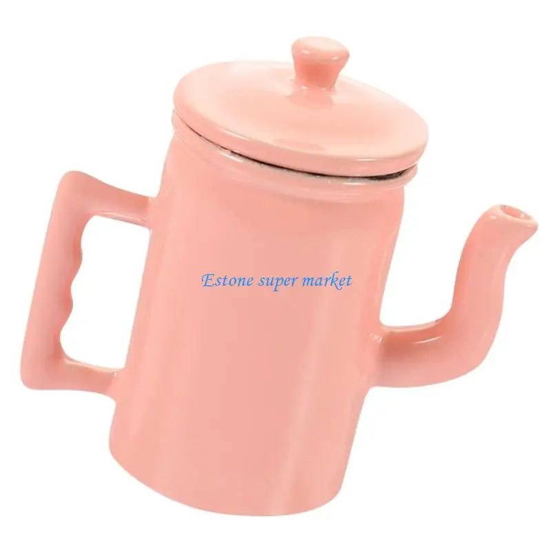 090B Retro Mini Coffee Pot Hinged Cover Metal Metal Dollhouses Kitchen Decoration