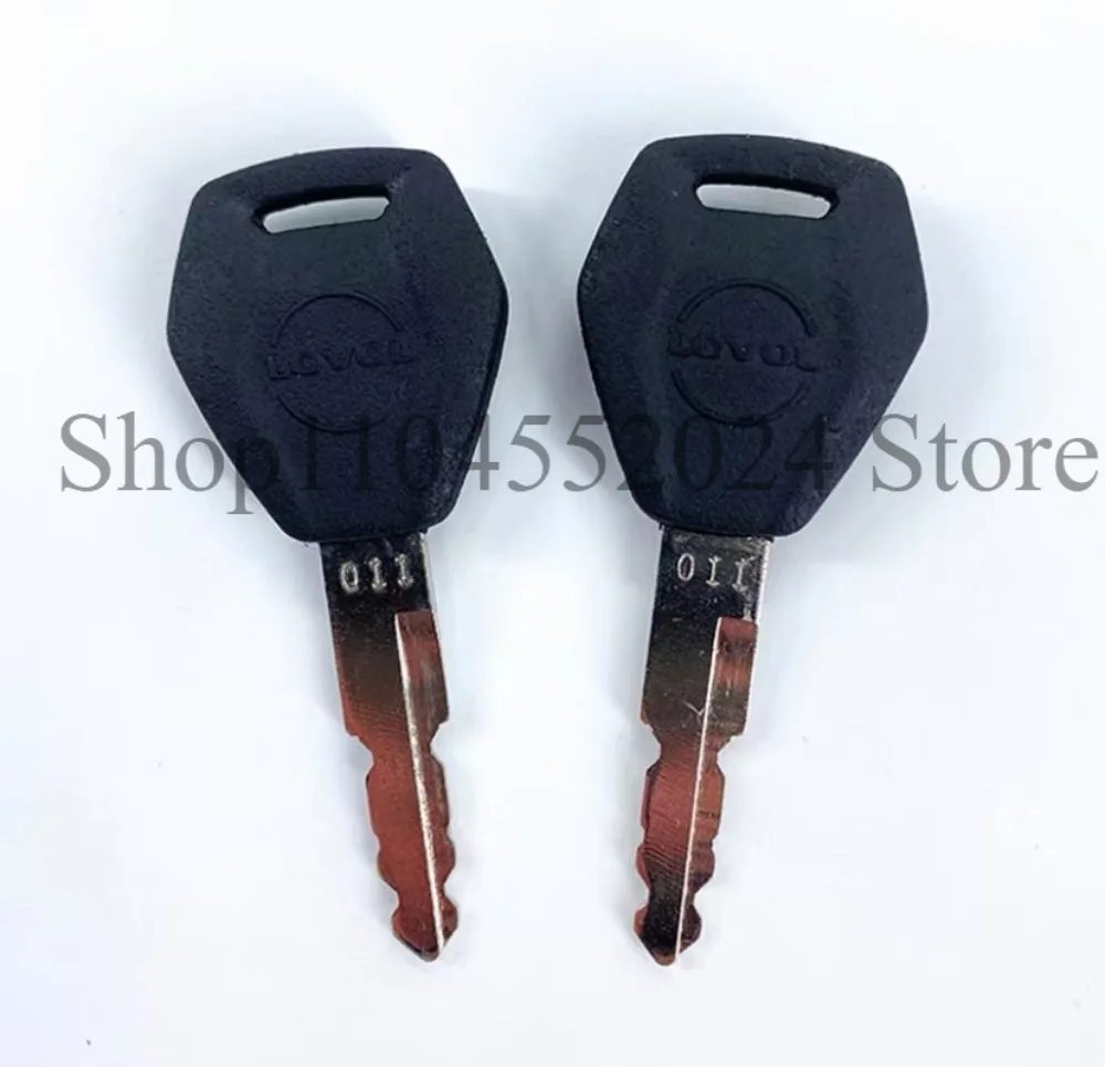 2PCS Serial Number 011 Key New Style for Lovol Excavator FR60 75 80 150 220 260 330 360 Ignition Switch Door Opening Key