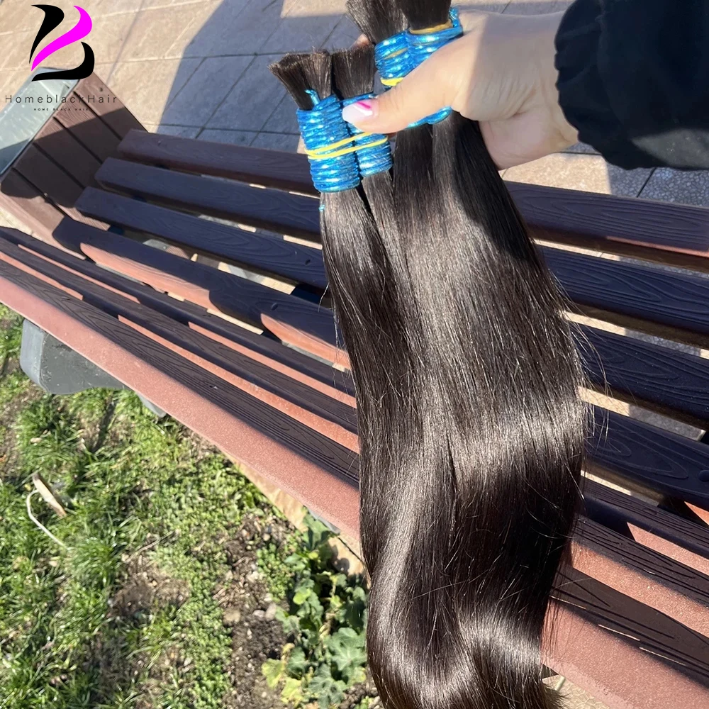 No Weft Virgin Bulk Human Hair Human Hair For Braiding 100% Unprocessed Human Hair Bulk Extensions Brazilian Remy Hair 18-30inch