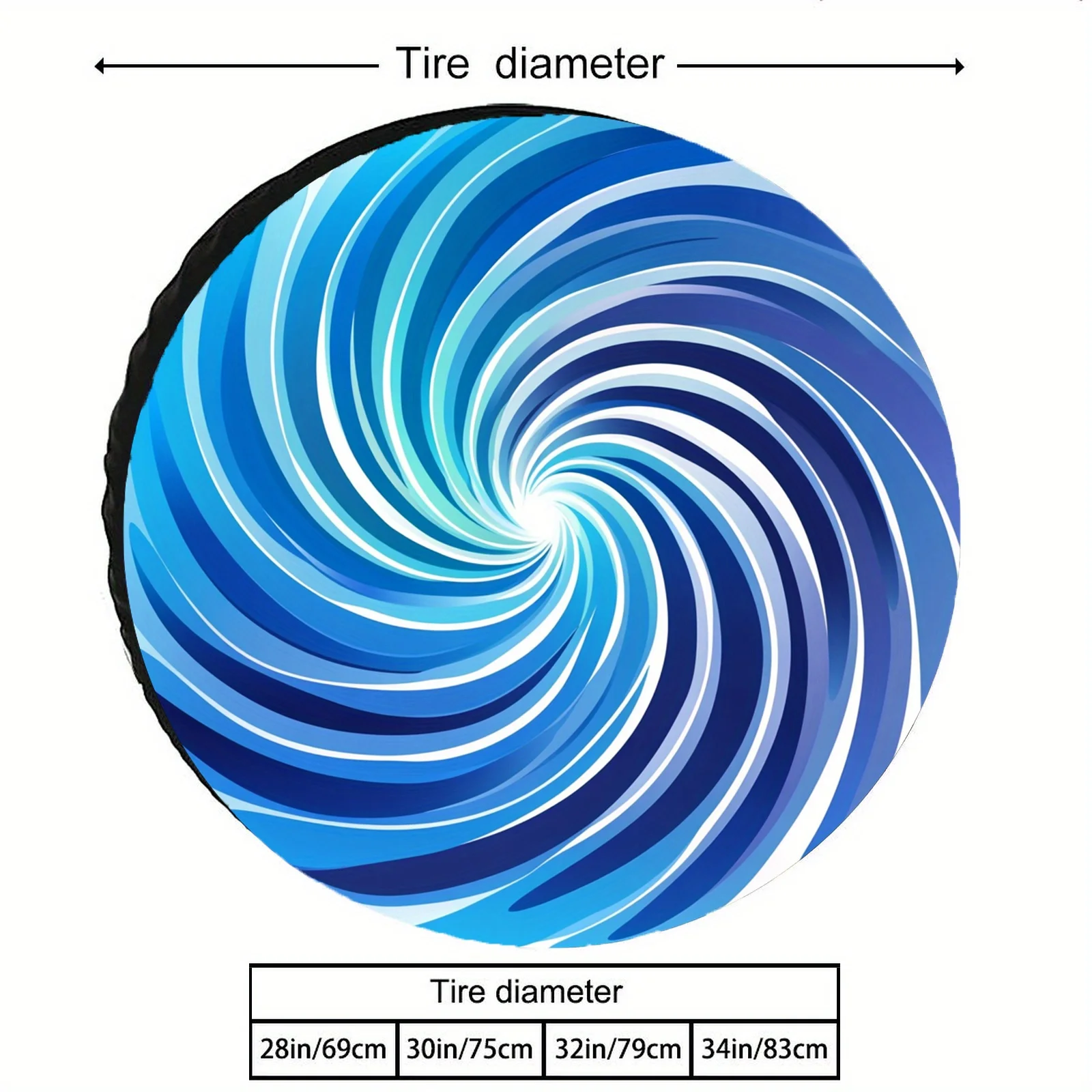 Heavy-Duty Tire Covers - Fit Car Tire Protectors With Dynamic Blue Vortex Design, Scratch & Puncture Resistant, Windproof & Dust