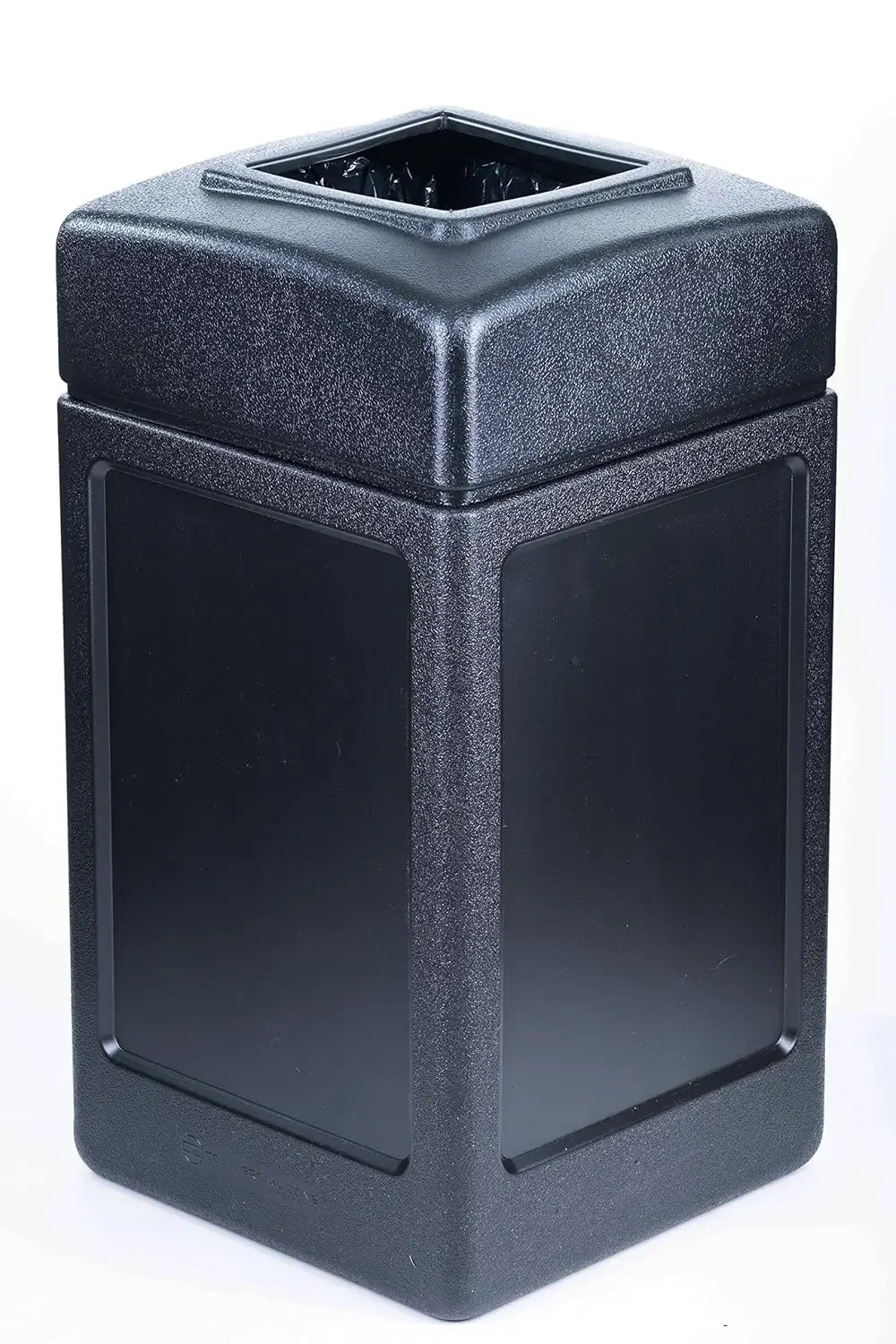 732101 Open-Top Indoor/Outdoor Square 42 Gallon Large Waste Trash Container Bin, Black