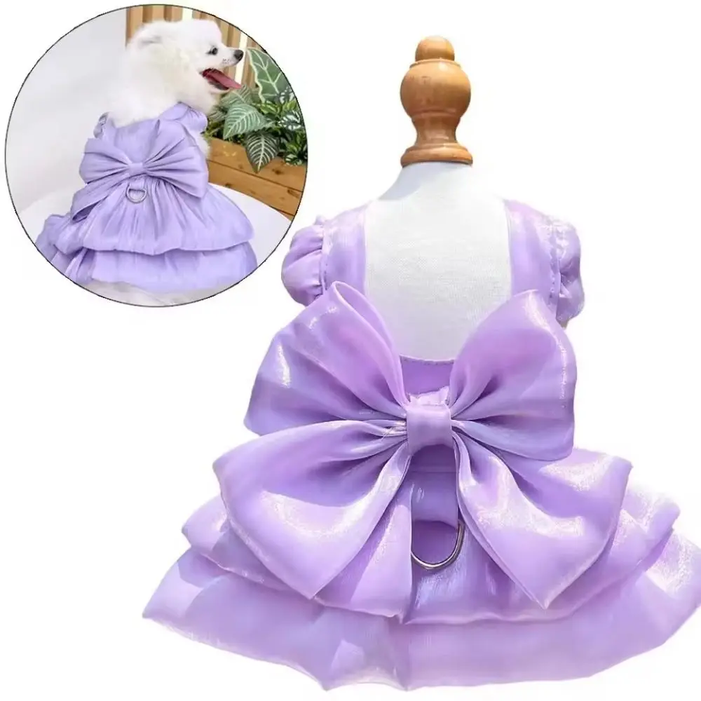 

Comfortable Creative Pet Dog Clothes Bow Lovely Pet Bowknot Skirt Breathable Decorative Pet Princess Skirt Pet Costume