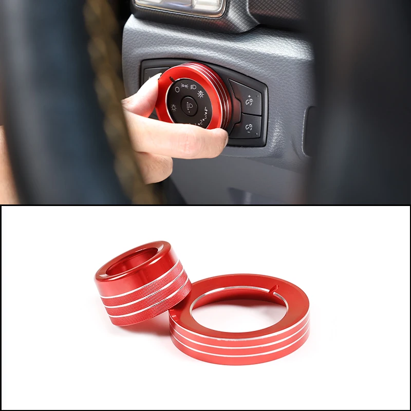 Aluminum Alloy Internal Central Control Volume Media Knob Ring Suitable for Ford Ranger Wildtrak T6 T7 2015-2021