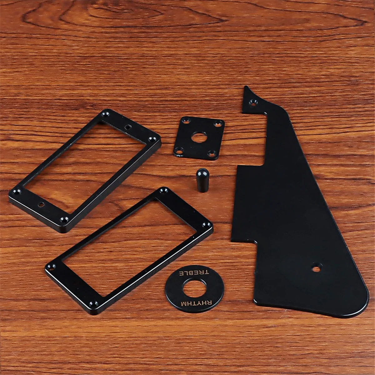 DLXY 1Ply الأسود Pickguard اللوحة الخلفية مسامير مجموعة و هامبوكر لاقط الدائري و التبديل الدائري صالح ليه بول Pickguard استبدال #2