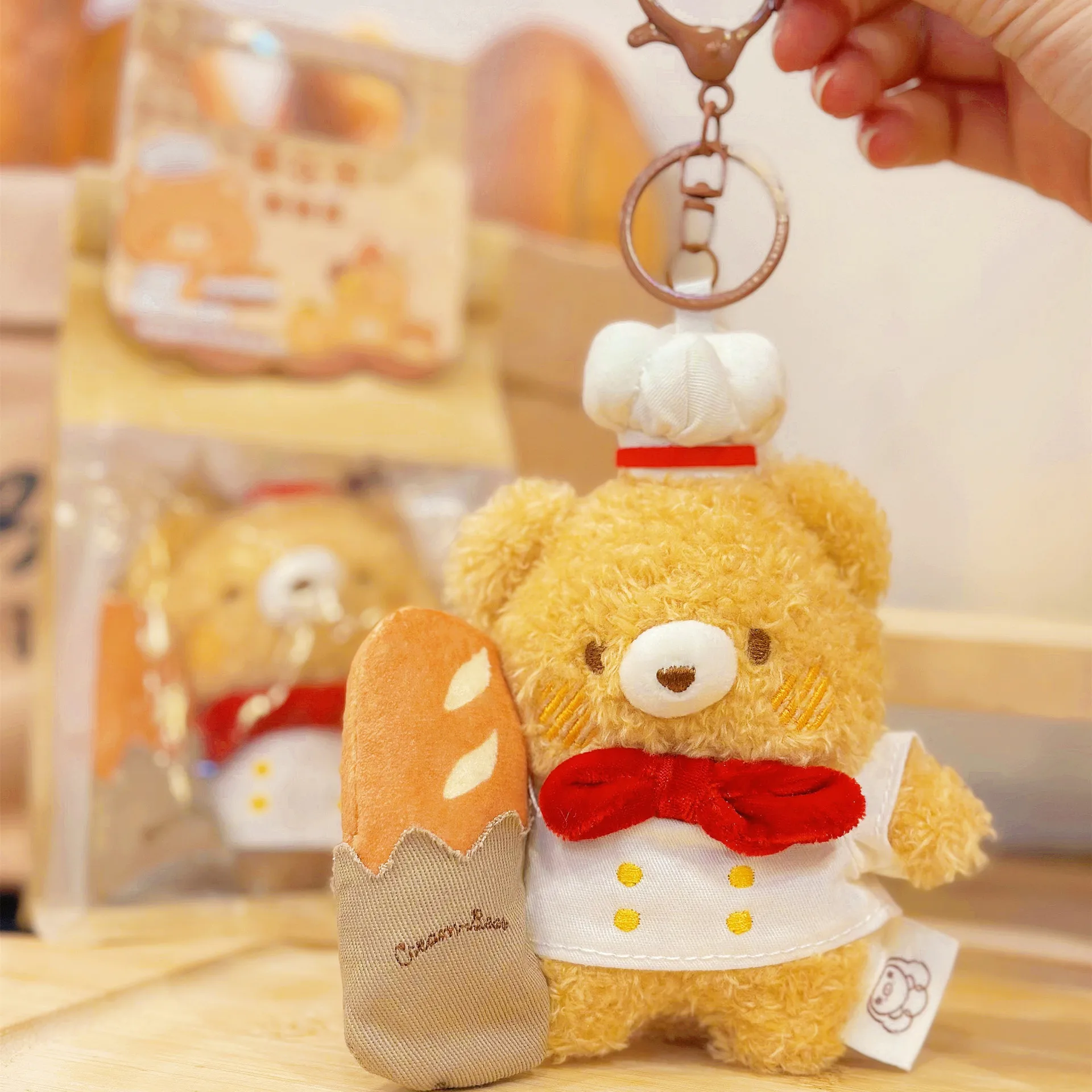 

Оригинальный дизайн, милая серия хлеба, маленькая плюшевая кукла шеф-повара, брелок, подвеска, креативная выпечка, медведь, плюшевая кукла, сумка, кулон, милый подарок