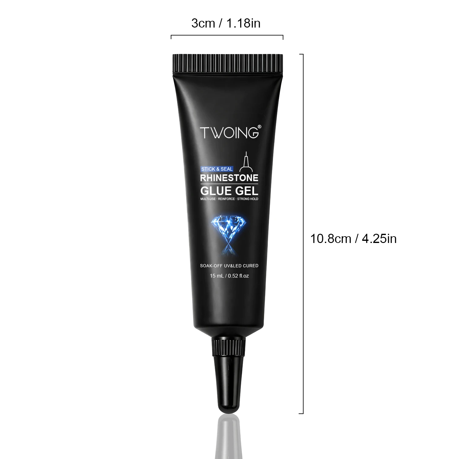 TWOING 15ml Strass-Klebegel, UV-LED-Nagelkleber für Edelsteine, Kristalle & Charms, Fugenfüllung, Langanhaltender Halt – Detail 9