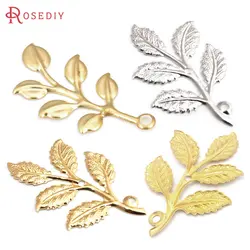 20PCS Not plated color Brass Tree Leaves Charms Pendants High Quality Diy Jewelry Making Supplies Earrings Accessories for Women
