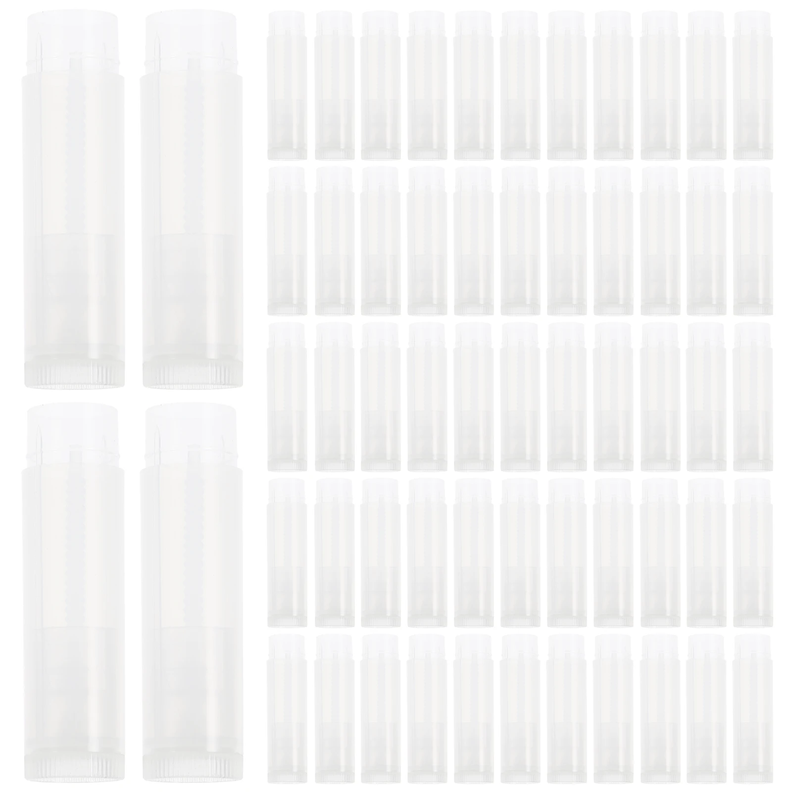 

100 Pcs Tube Clear Gloss Empty Containers Durable Polypropylene Material Push Wheel Mechanism Tubes DIY