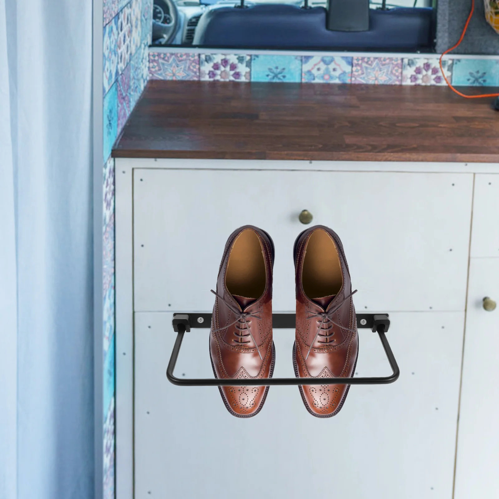 

Foldable Rv Storage Organizer White Aluminum Shoe Rack For Camper Van Space Saving Compact Design Easy Assembly Portable