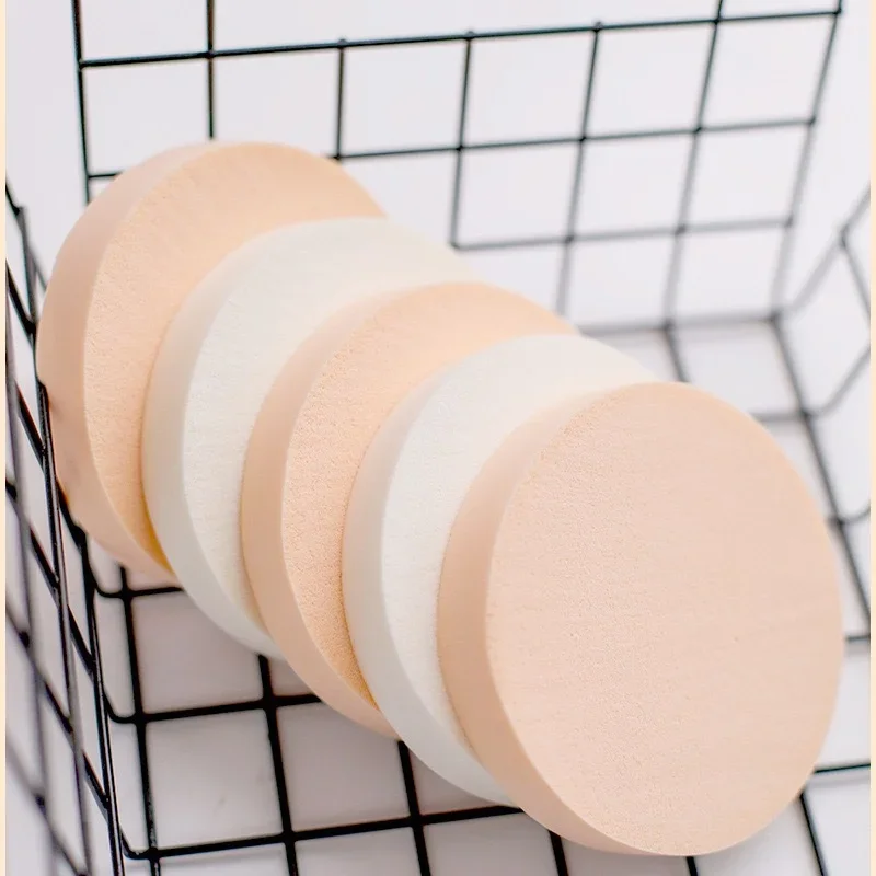 2PCS Round Big Makeup Powder Puff Dry Wet Washable  Face Makeup Blender Application  Soft Sponge Owder Liquid Cosmetics Puff