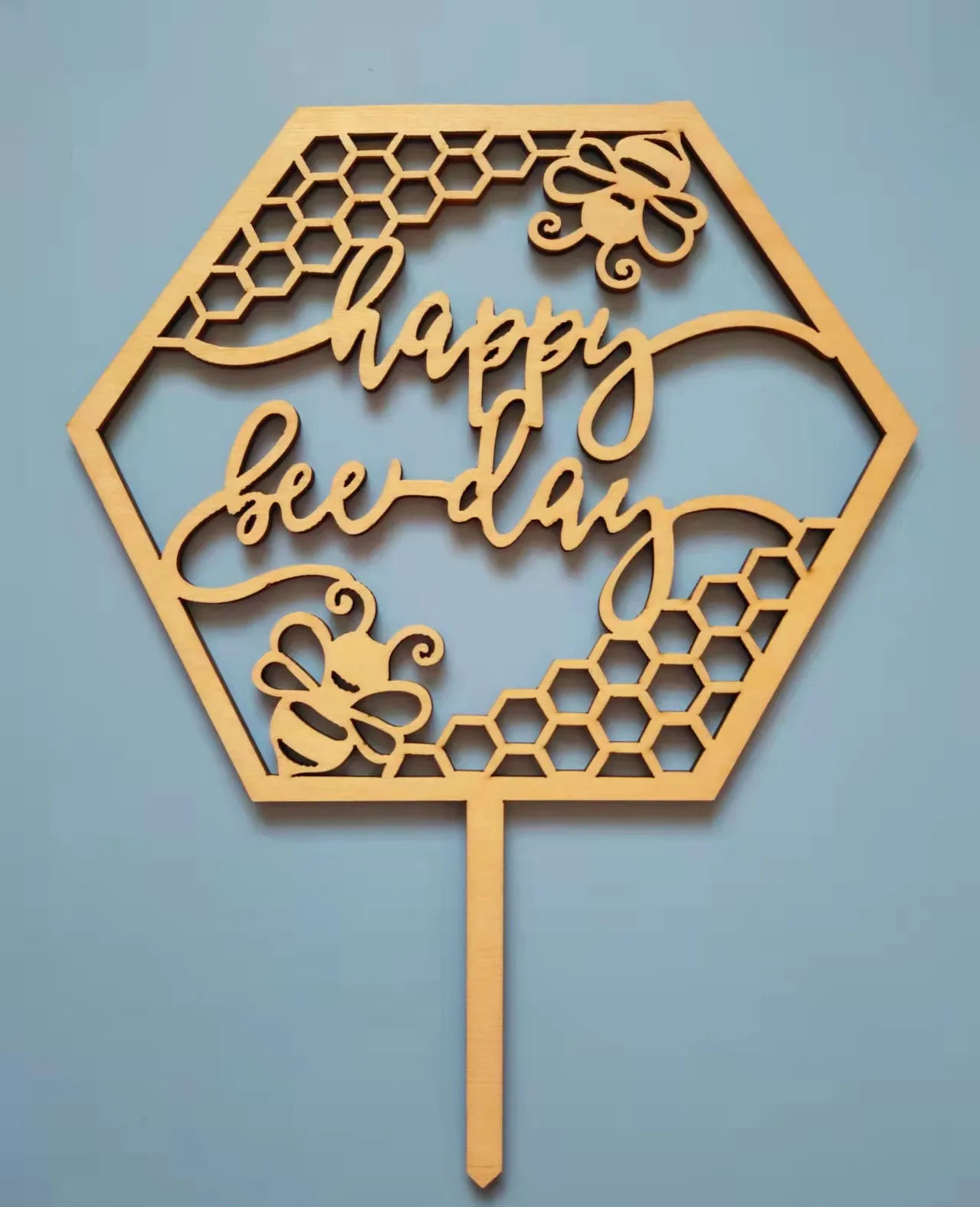 

Happy Bee Day Cake Topper Bumble Bee Baby Shower Decoration