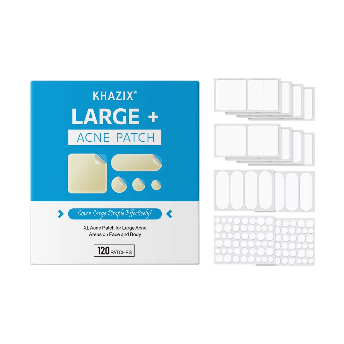 120 PCS Hydrocolloid pimple patches - Absorb Pus & Oil, Reduce Redness, Invisible Fit for All-Day Wear .