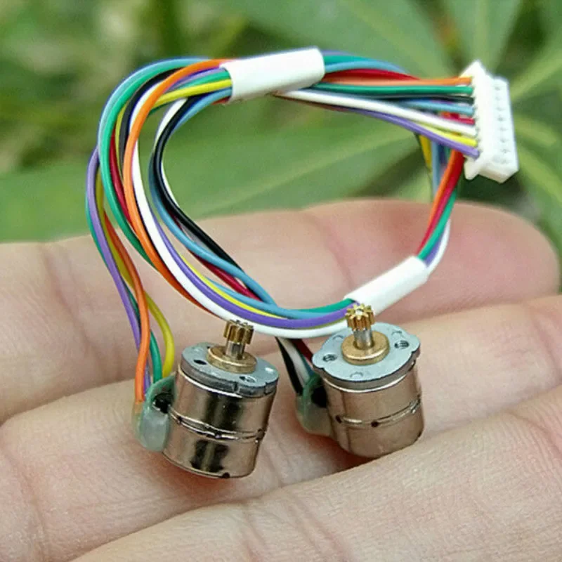 2PCS/Set Micro Mini 8MM Stepper Motor 2 Phase 4 Wire Line Stepping Motor Small Copper Gear Connecting  Digital Camera Parts