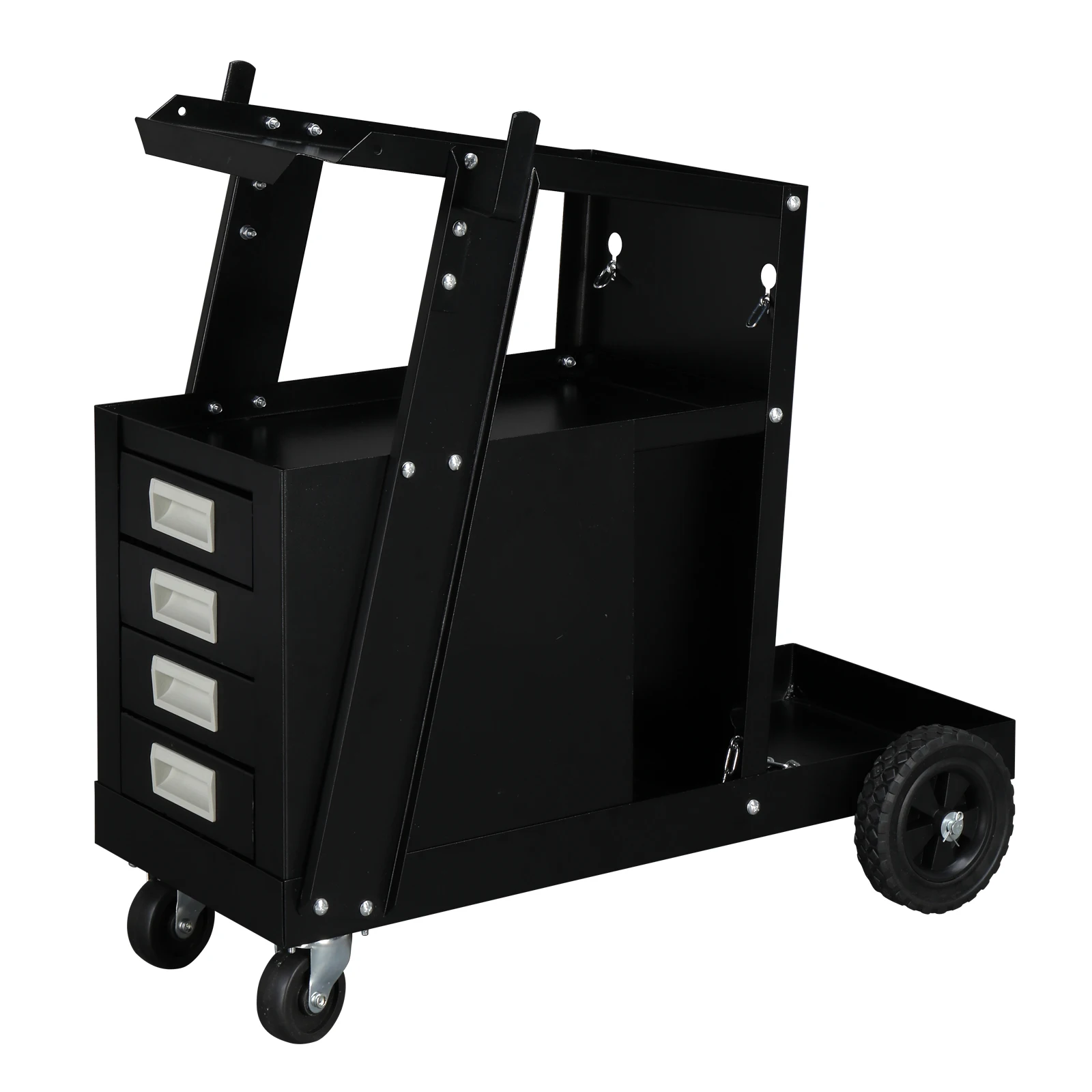 

Iron Made Welding Cart wit 4 Drawers Cabinet Rolling Welder Plasma Cutter, Heavy Duty Welding Carts with Wheels and Tank Storage