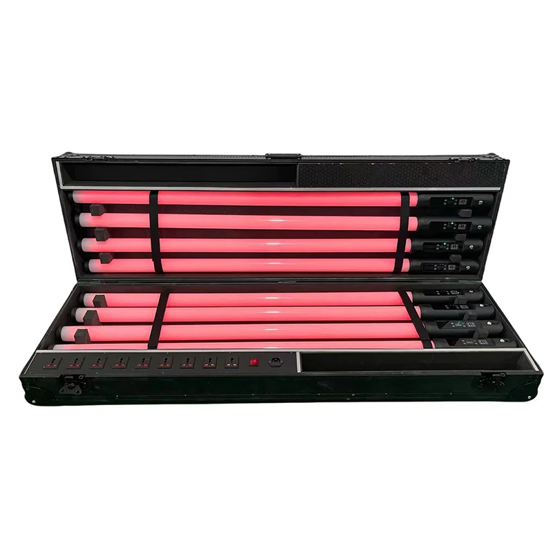 360 degree wireless battery LED luminous pixel tube clear bar background light full color tube stage light