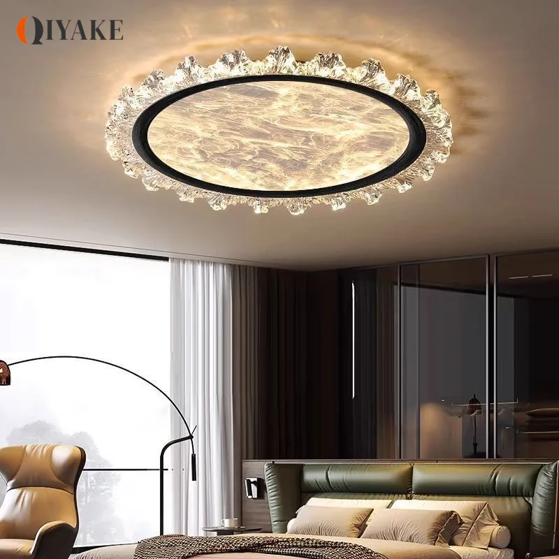 Crystal Ceiling Lamps Bedroom Room Lamp, Household Energy-saving Eye Protection Study Round Lamp Home Decor Fixture