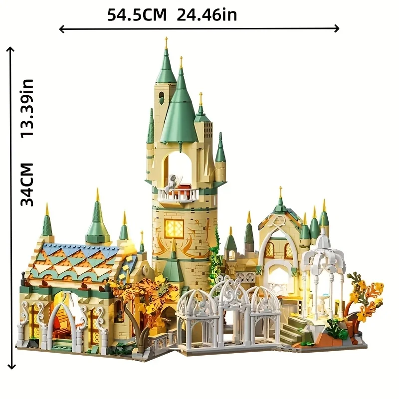 

Замок с зеленой тенью, строительные блоки, модель в сборе, игрушки, подарки для взрослых, праздничные подарки, подарки на день рождения, украшения
