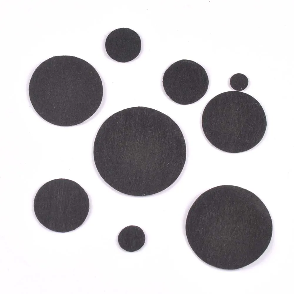 200Pcs Black White Round Felt Patches Apparel Appliques DIY Sew-On Clothes Decor Handmade Crafts Sewing Fabric Accessory 10-50mm