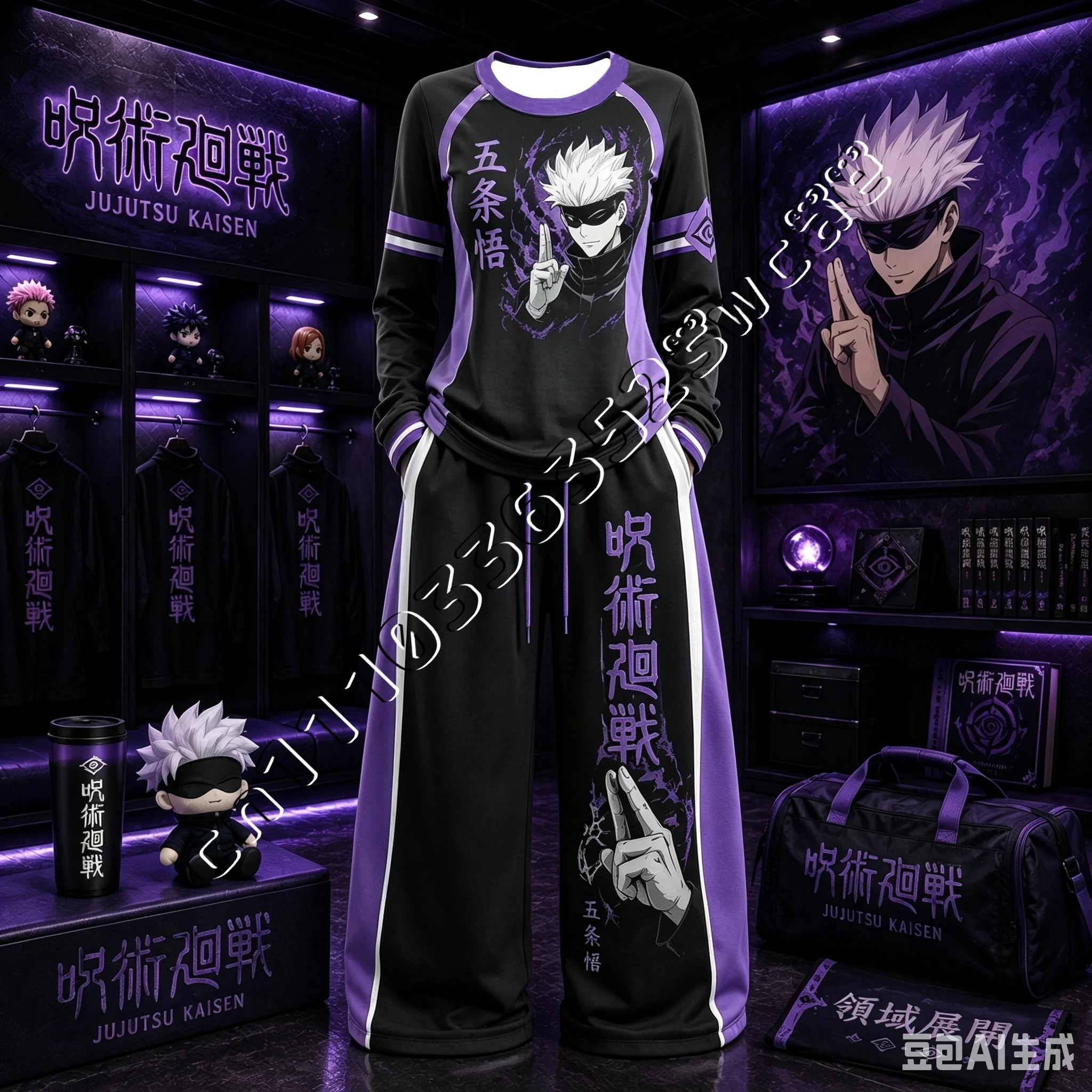 26/27 New Jujutsu Kaisen Cartoon Long Sleeve Set Spring Autumn Print Loose Sport Casual Unisex FamilyMatching