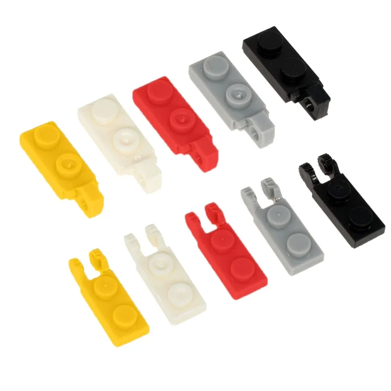 10Pcs MOC Parts 44302 Hinge Plate 1 x 2 Locking with 2 Fingers On End Compatible Bricks DIY Building Block Particle Kid Toy Gift